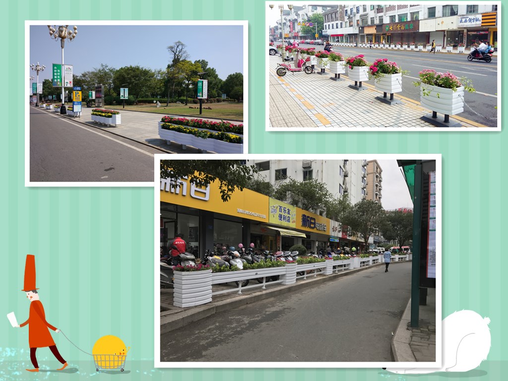 道路側分帶花箱效果圖