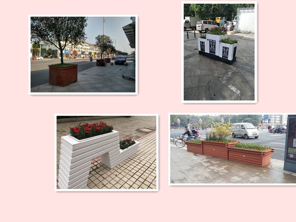 人行道、行道樹花箱效果圖