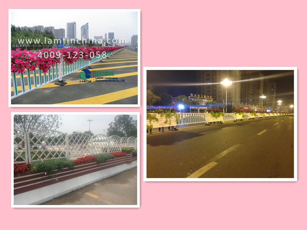 道路隔離護欄花箱圖片
