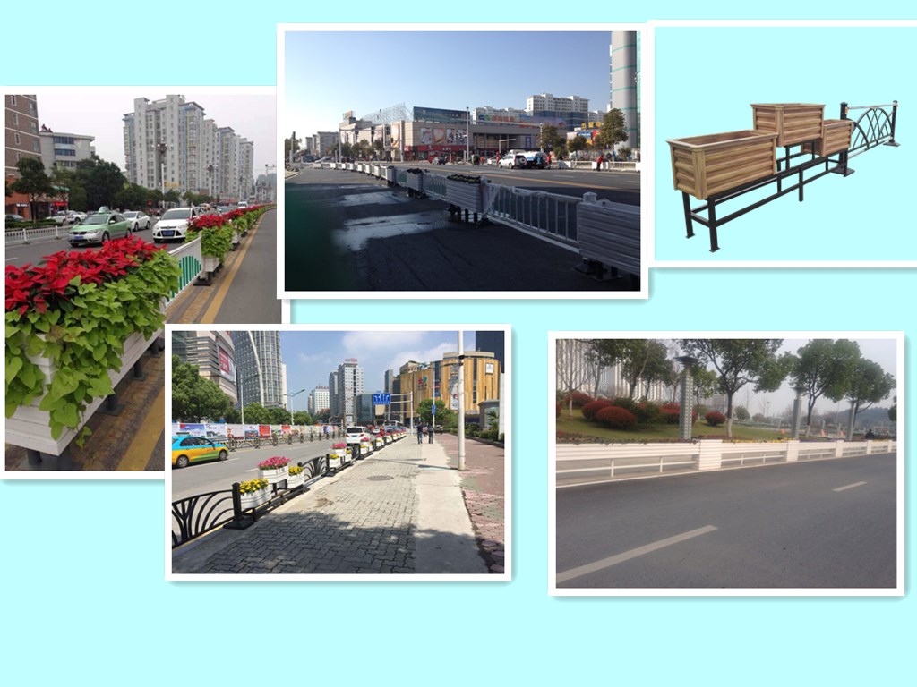 道路隔離護欄花箱圖片
