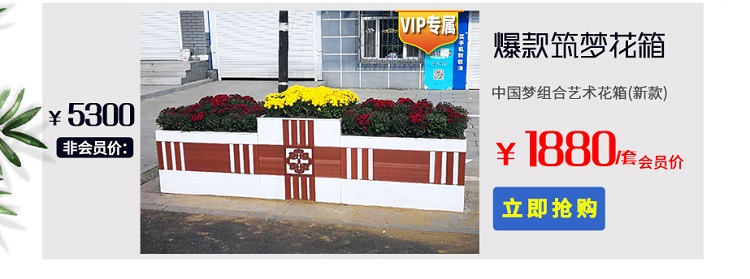 爆款筑夢花箱 中國夢組合藝術花箱