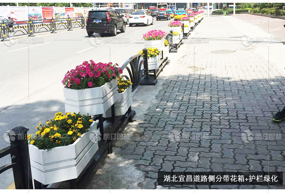 湖北宜昌道路側(cè)分帶護欄花箱