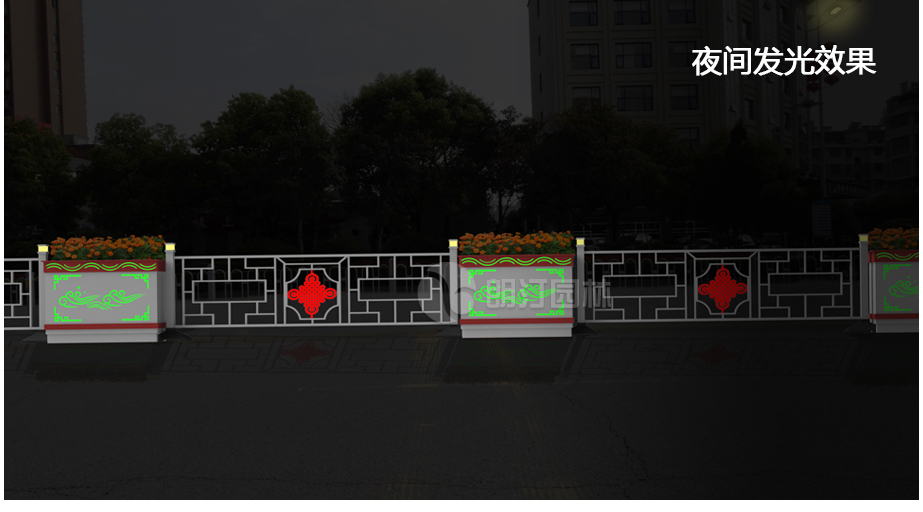 夜間發光智慧花箱夜間效果圖