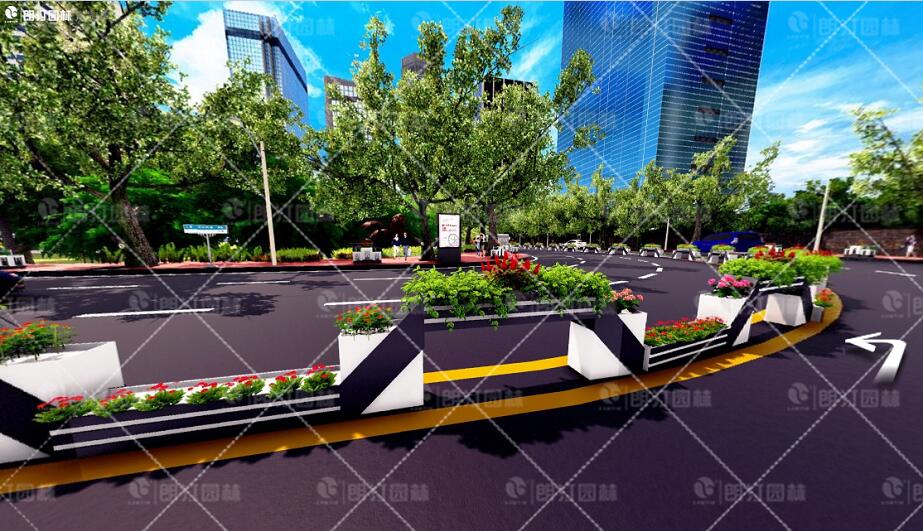 pvc景觀隔離花箱圖片