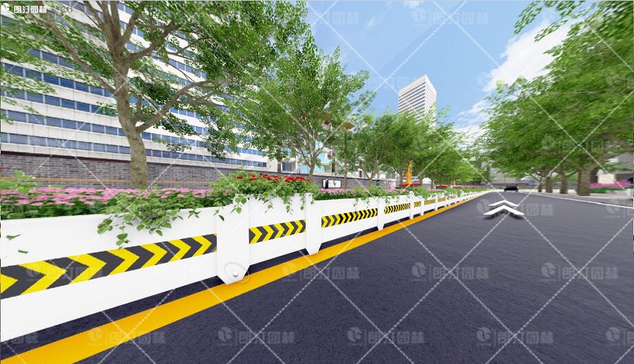 城區道路綠化花箱圖片