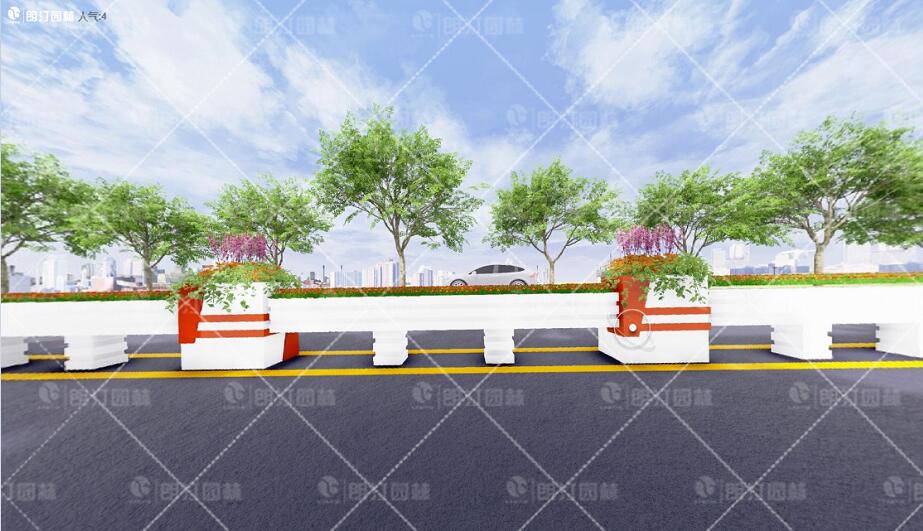 城市隔離帶花箱圖片