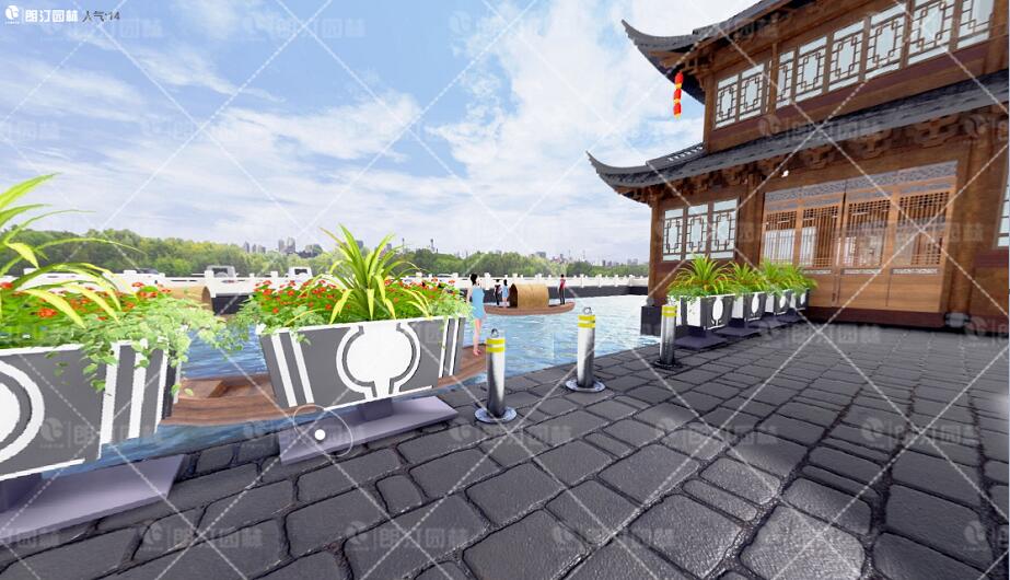 室外景觀花箱圖片，園林綠化用的花箱圖片