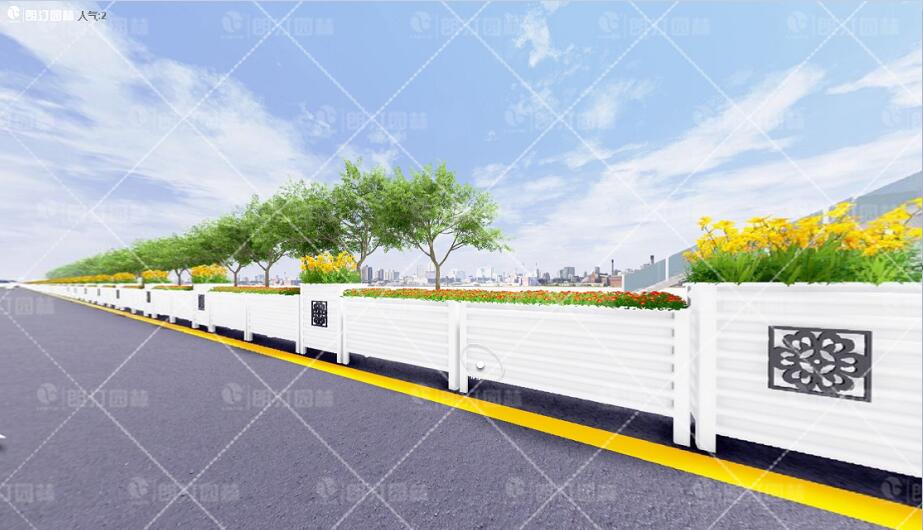 城區道路綠化花箱圖片